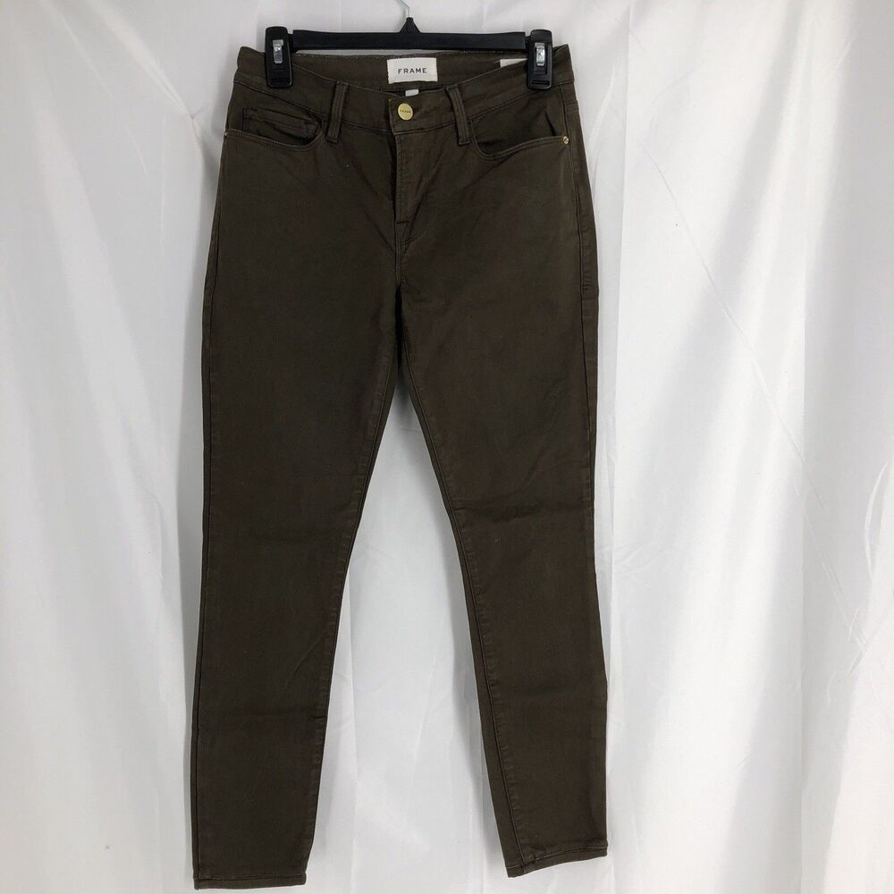 Frame Denim le skinny de jeanne Green jeans size 26 denim womens slim